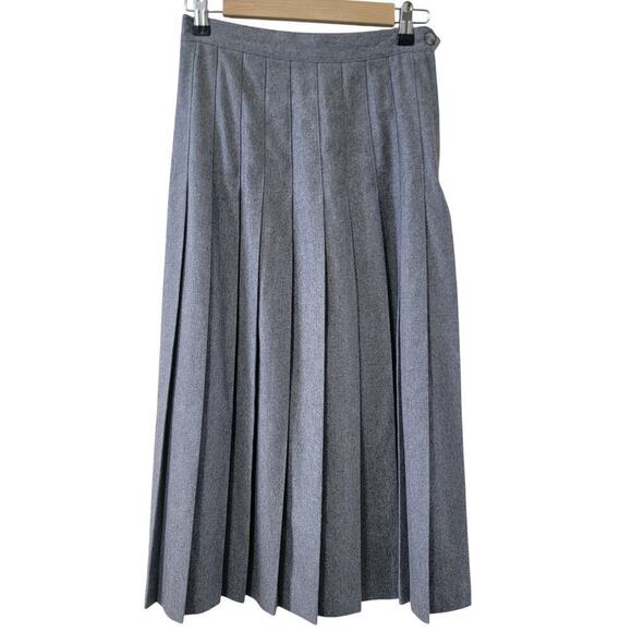 Gilmor Vintage Pleated Midi Knee Length 1950's Retro Old Money Style Skirt Wool - Picture 4 of 9